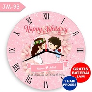 Kado Wedding Jam Dinding Custom Hadiah Pernikahan Costum Kartun Anime Animasi Gift Nikah Couple Warn