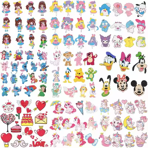 Children's Handmade Diy Diamond Sticker Cartoon Little Girl Diamond Embroidery Sticker Painting Gift