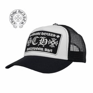 Ready Stock Chrome Hearts CH embroidery Snapback Mesh Cap black 4RWU N46E