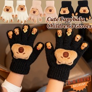 [3-5 DAYS DELIVERY]Kids' Winter Gloves with Cute Capybara & Dolphin Design - Soft Wool Yarn, Warm & 
