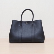 HERMES(愛馬仕) Garden Party 花園包 30 89黑色 NEGONA皮 Y刻 銀扣