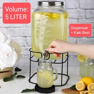 SELLING GLASS DISPENSER WITH 5L FAUCET GLASS DISPENSER + GLASS WATER JUG/ WATER TANK STAND