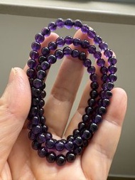 優質淨體 烏拉圭紫水晶三圈手串手鏈 5mm High Clarity Uruguay Amethyst 3-Layer Bracelet 白水晶，粉水晶，黃水晶，紫水晶，綠水晶，藍水晶，坦桑石，月光石