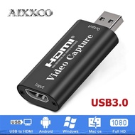 AIXXCO 4K Video USB 3.0 capture HDMI card Video Grabber Record Box for PS4 Game DVD Camcorder Camera Recording Live Stre