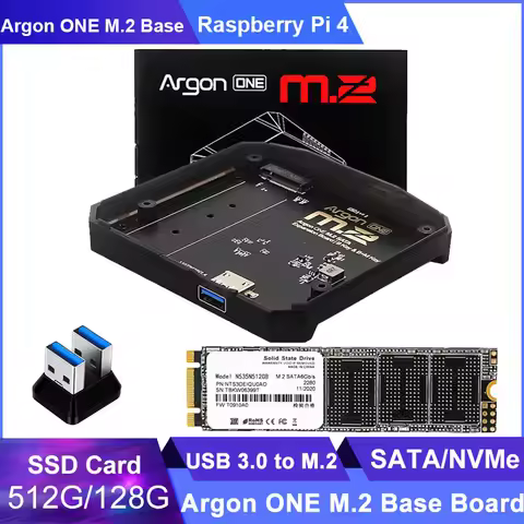 Raspberry Pi 4 Argon ONE M.2 Expansion Board USB 3.0 to M.2 SATA M.2 SSD SSD Nvme M2 512G 128G Adapt