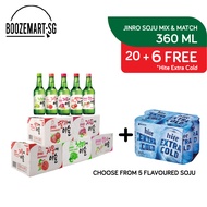 JINRO SOJU Mix &amp; Match | Choose from 5 Flavours | 360ml x 20's + Free 355ml x 6 Hite Cans