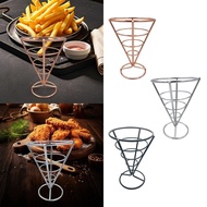 Western French Fries Holder, Cone-Shaped Iron Basket, Reusable, Portable, Fried Food, French Fries H