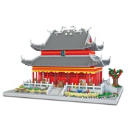 ความยากสูงสไตล์จีนสีเหลือง Crane Tower Mini Particle Assembly Building Blocks ผู้ใหญ่ปริศนาของเล่น M