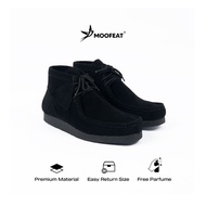 Moofeat Marco - Wallabees Suede Leather Shoes for Men and Women Casual Black