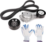 Serpentine Drive Belt Component Kit w/Tensioner & Idler Fit for Ford F-150, F-250 F-350 F-450 F-550 