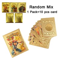 Kartu Pokemon Langka - Card Emas Pikachu Bahasa Inggris Bahan Metal Gold Untuk Koleksi