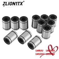 ZLION1TX Linear Ball Bearing Rods Shaft Durable Chrome Steel LM3UU LM4UU LM5UU LM6UU