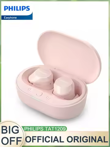 Philips TAT1209 Mini Earphone Wireless Bluetooth 5.3 Headphone HiFi Stereo HD Microphone Call Headse