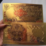 KIRIM LANGSUNG UANG KUNO/ SOUVENIR GOLD FOIL 10000 BARONG/ 10RB BARONG