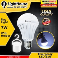 Buildmate x LIGHTHOUSE Rechargeable Emergency LED Bulb with Holder 7W E27 A60 LHEBE27-7W-DL PHLH