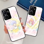 T-19 Little Twin Stars Tempered Glass Casing for OPPO A76 A36 A6T A77S A96 A57 A6X A77 A57S 5G Case