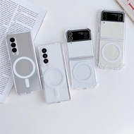 適用三星Galaxy Z Fold4手機殼折疊屏W22透明保護殼Magsafe磁吸無線充電fold3全包防摔ZFlip3簡約男女Flip4殼