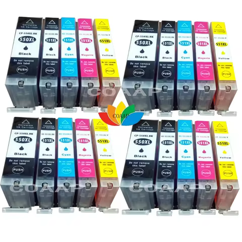 20-Pack Compatible Canon 550 551 Ink Cartridges for Pixma MG5650 MG6650 MG7550 MX925 IP7250 IP8750 I