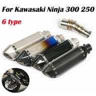 Motorcycle Full Exhaust System Slip On For Kawasaki Z250 Ninja 300 250 2013 2016 Exhaust Muffler Silencer Tube Mid Link Pipe
