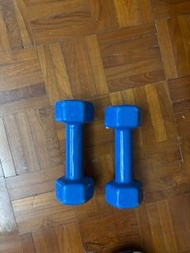 藍色啞鈴及可調節重量啞鈴