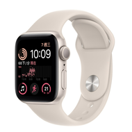 【Apple】Apple Watch SE(2代)/44mm/GPS 星光色鋁金屬錶殼，星光色運動型錶帶_廠商直送