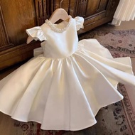 Children Dress Little Girl Princess Dress Summer Girl Dress White Wedding Dress Flower Girl Show Bab
