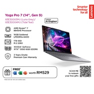 Lenovo Laptop Yoga Pro 7 AI (RYZEN 7-8845HS/16GB/1TB/RTX3050 6GB/14.5" 3K 120HZ IPS/OFF H&S 2021/W11