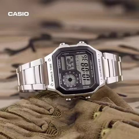 Casio AE1200WHD-1A Classic Silver Digital Watch Stainless Steel Bracelet Waterproof Quartz Electroni