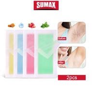 SUMAX  Hair Wax Strips for Hair Removal Double-sided Cold Wax Paper 2pcs