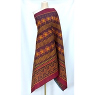 Silk Sarong 3-Shuttle Size 1x2 Meters Butterfly Pattern Red Background Code R2Q-ST-34
