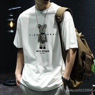 100% Cotton Short-Sleeved High-Pound Pure T-Shirt American Top Boys Short T Dropped Shoulder Loose K