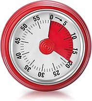 Visual Timer, 60 Minute Countdown Timer, Kitchen Timer with Magnetic Base, Mechanical Movement, No B