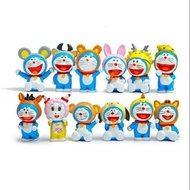 12 pcs/set cartoon doraemon action figure doll toys kids birthday gift.