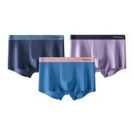 MiiOW 3Pcs Modal Man Boxers Silky 5A Antibacterial Underpants Male Seamless Breathable Mens Panties 
