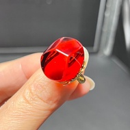 天然波羅的海血珀戒指 成色美 s925銀鍍金鑲嵌 活口