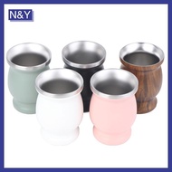 N&Y   Yerba Mate Cup 304 Stainless Steel 8oz Argentine Yerba Mate Gourd With illas .