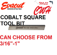 EVACUT SQUARE COBALT TOOL BITS BIT CUTTER LATHE BEVEL