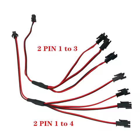 5PCS Splitter Connector 1 to 2 3 4 LED Connector 2Pin 3Pin 4Pin JST Male Female Connector Wire Cable