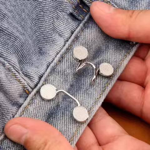 2 set Adjustable Jean Belt - Seamless Metal Waist Tightener for Women, Snap Button Fastening, Versat