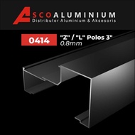 Aluminium, alumunium "Z"/ "L" Polos Profile 0414 kusen 3 inch
