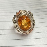 天然 黃水晶 戒指 尼泊爾 手工製 925純銀