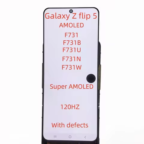 Super AMOLED With Defects 6.7' For Samsung Z Flip 5 F731U F731N F731F/DS LCD Display SM-F731B Touch