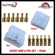 SOCKET LARGE 6 PIN SOCKET 6 PIN KIPROK SOCKET TIGER SOCKET 6MM