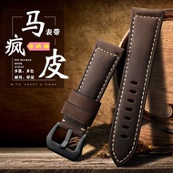 2024new Suitable for men's watch genuine leather strap PAM111 handmade cowhide wrist 22/24/26mm