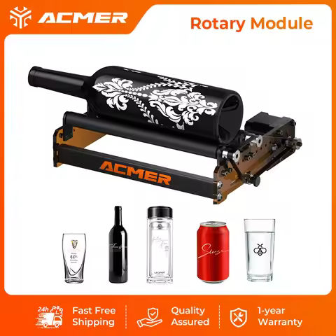 ACMER M3 Laser Rotary Roller Y-axis 360° Rotation 6–164 mm Engraving Diameter for Cylindrical Object