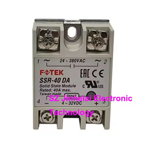 100% New and Original SSR-40DA FOTEK SOLID STATE RELAY 4-32VDC 24-380VAC 40A