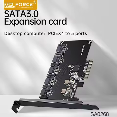 PCIe to 5 Ports SATA 3 III 3.0 6Gbps SSD Adapter PCI-e PCI Express x1 Controller Board Expansion Car