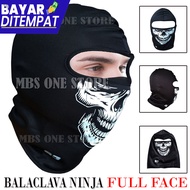 HITAM Ninja Skull Mask Full Face Thick Elastic MBS220 Black Ninja Skull Mask Cool Men's Face Cover C O D Can Pay On The Spot