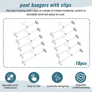 [fastour]Pant HangersSkirt Hangers with Clips Space SavingAdjustable Clips Hangers Clothes Hangers f
