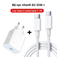 Bộ Sạc Nhanh PD 35W Cho iPhone 11/12/13/14/15/16 Pro Max Plus Kèm Cáp Sạc Nhanh 1M Và Củ Sạc Tường C